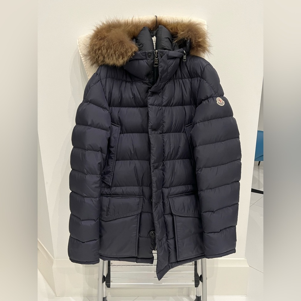 Moncler Men’s winter jacket/coat, with fur, size 3